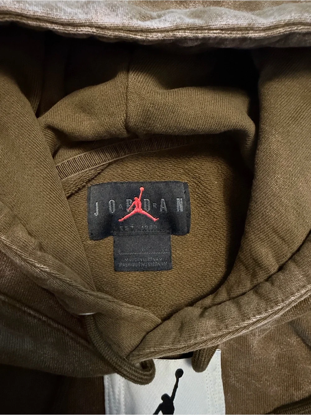 Jordan Olive Green Washed Pullover Hoodie